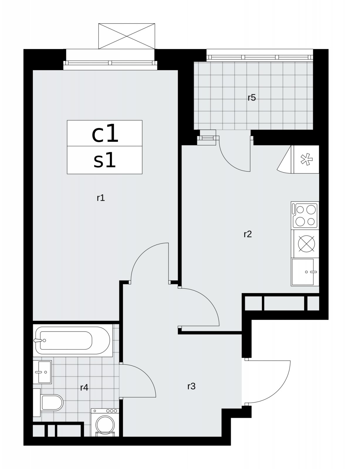 1-комнатная квартира с частичной отделкой, 38.3 м2, 14 этаж, сдача 2 квартал 2026 г., ЖК Скандинавия, корпус 25.3 - объявление 2283973 - фото №1