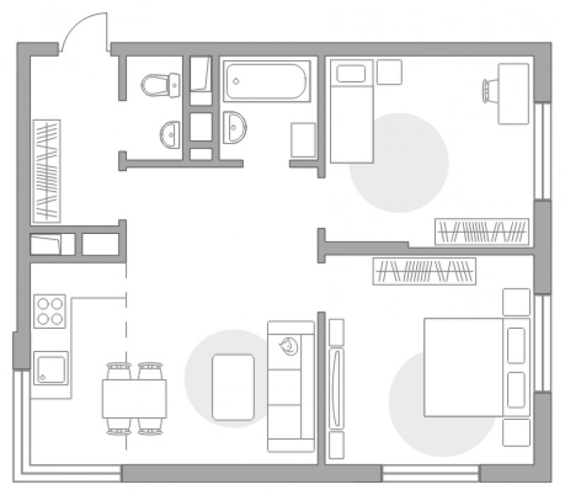 3-комнатная квартира (евро) без отделки, 56.8 м2, 20 этаж, сдача 2 квартал 2023 г., ЖК Инновация, корпус 5 - объявление 1961564 - фото №1