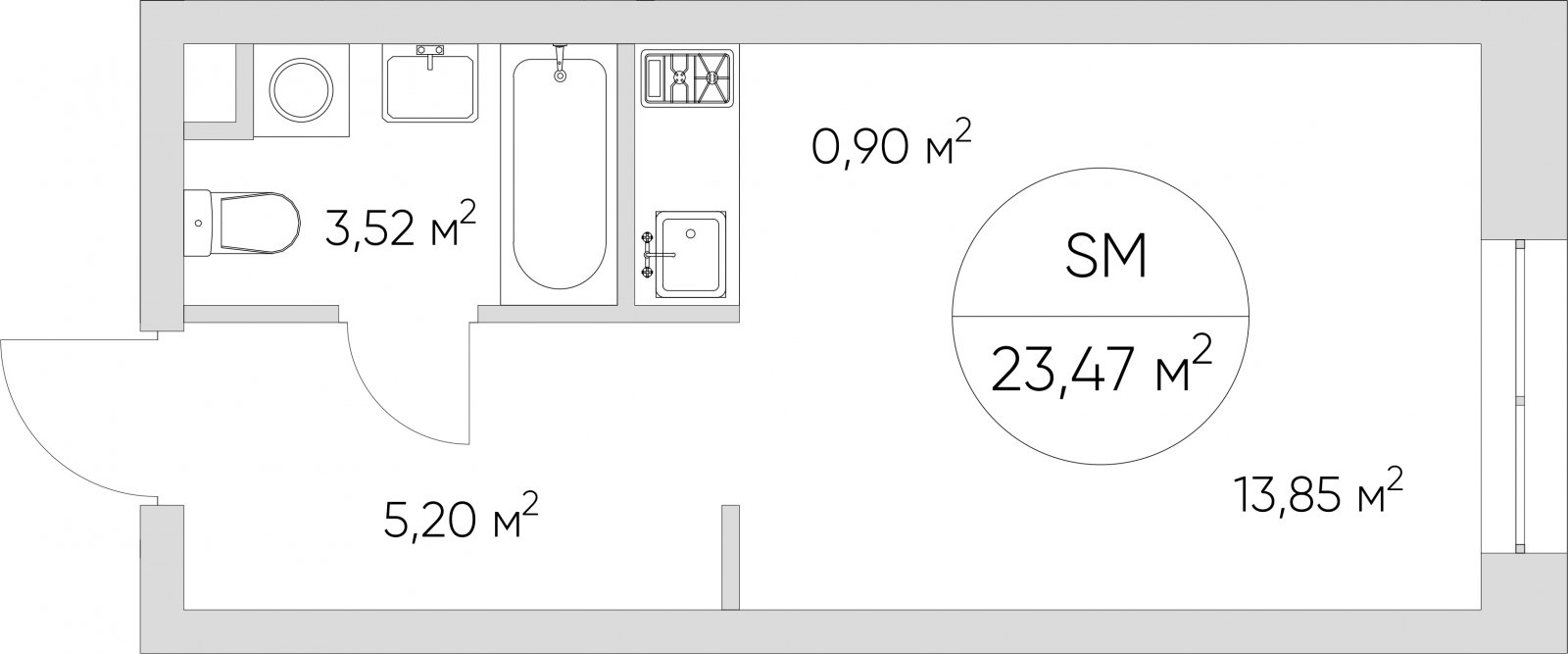 Студия без отделки, 23.47 м2, 5 этаж, дом сдан, ЖК N'ICE LOFT, корпус 1 - объявление 2415762 - фото №1