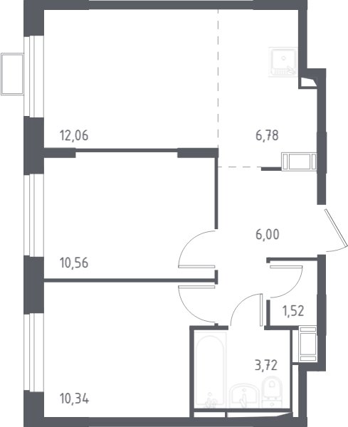 3-комнатная квартира с полной отделкой, 51 м2, 15 этаж, сдача 4 квартал 2023 г., ЖК Алхимово, корпус 7 - объявление 2067006 - фото №1