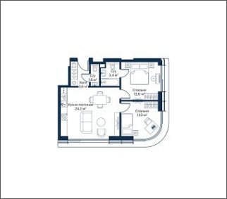 2-комнатная квартира с частичной отделкой, 55.8 м2, 21 этаж, дом сдан, ЖК City Bay, корпус Atlantic Ocean 2 - объявление 1934837 - фото №1