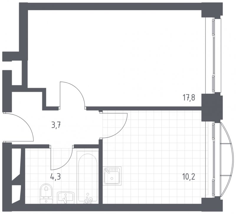 1-комнатная квартира с полной отделкой, 36 м2, 9 этаж, сдача 4 квартал 2022 г., ЖК Новоданиловская 8, корпус 2 - объявление 1562276 - фото №1