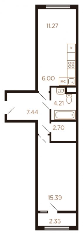 2-комнатная квартира без отделки, 48 м2, 7 этаж, сдача 4 квартал 2022 г., ЖК Миниполис Рафинад, корпус 8 - объявление 1463862 - фото №1