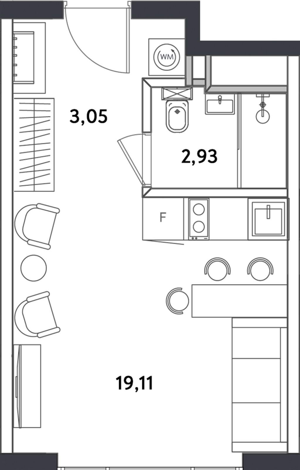 1-комнатные апартаменты с полной отделкой, 25.59 м2, 23 этаж, сдача 4 квартал 2024 г., ЖК Измайловский парк, корпус 1 - объявление 2362748 - фото №1