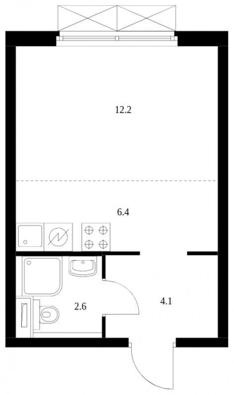 Студия с полной отделкой, 25.3 м2, 2 этаж, сдача 3 квартал 2023 г., ЖК Западный порт, корпус 2.2.2 - объявление 1680797 - фото №1