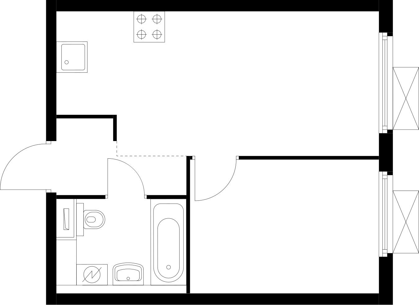 1-комнатная квартира с полной отделкой, 31.9 м2, 32 этаж, сдача 4 квартал 2024 г., ЖК Матвеевский Парк, корпус 2.2 - объявление 2368151 - фото №1