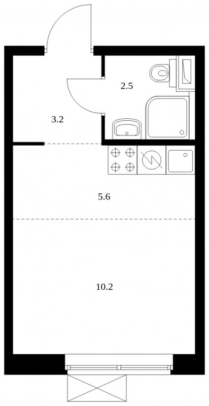 Студия с полной отделкой, 21.5 м2, 5 этаж, сдача 4 квартал 2023 г., ЖК Люблинский парк, корпус 13-14 - объявление 1672771 - фото №1