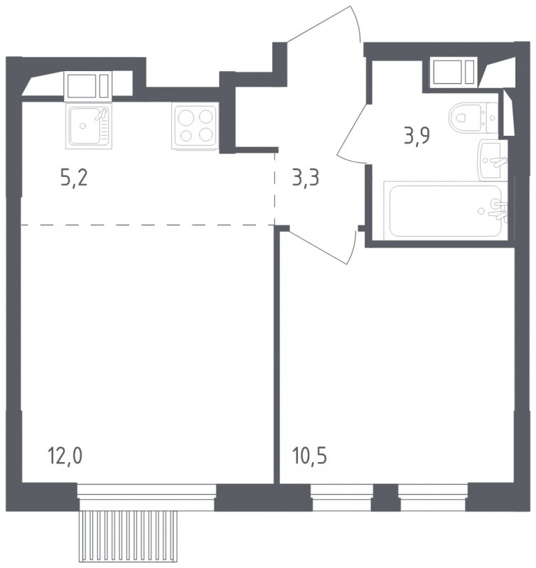 2-комнатная квартира с полной отделкой, 34.9 м2, 17 этаж, сдача 2 квартал 2024 г., ЖК Мытищи Парк, корпус 3 - объявление 1822233 - фото №1