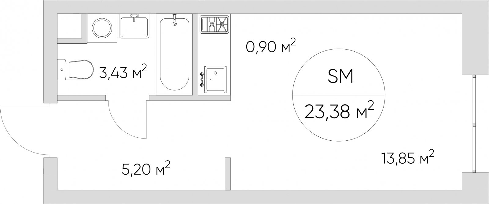 Студия без отделки, 23.38 м2, 7 этаж, дом сдан, ЖК N'ICE LOFT, корпус 1 - объявление 2406292 - фото №1