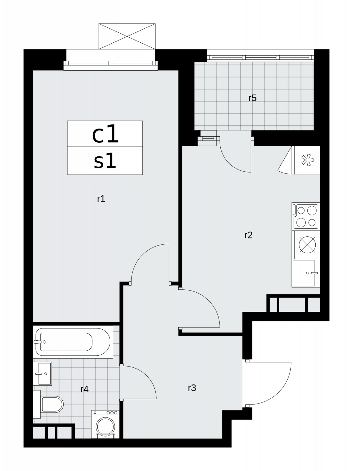 1-комнатная квартира с частичной отделкой, 38.6 м2, 8 этаж, сдача 2 квартал 2026 г., ЖК Скандинавия, корпус 25.3 - объявление 2283913 - фото №1
