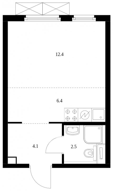 Студия с полной отделкой, 25.4 м2, 2 этаж, сдача 2 квартал 2024 г., ЖК Академика Павлова, корпус 56 - объявление 1746490 - фото №1