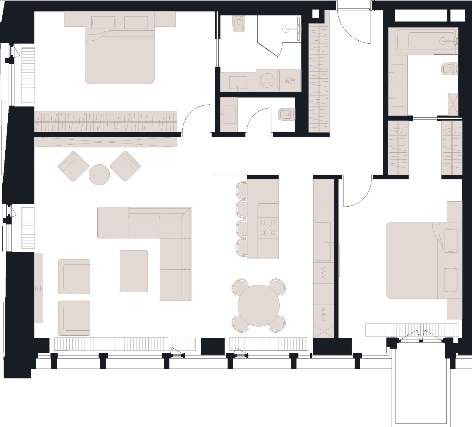 3-комнатная квартира с полной отделкой, 117.4 м2, 6 этаж, дом сдан, ЖК Victory Park Residences, корпус 5 - объявление 2360241 - фото №1