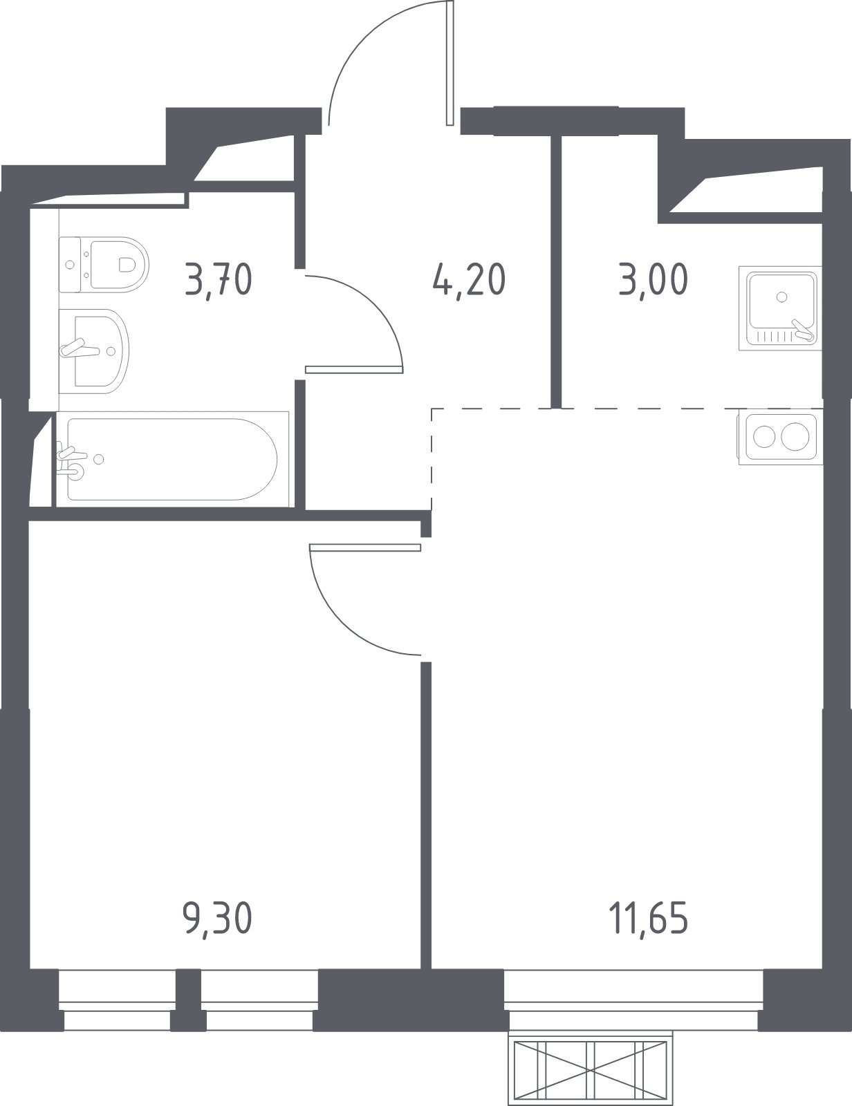 2-комнатная квартира с полной отделкой, 31.85 м2, 4 этаж, сдача 1 квартал 2024 г., ЖК Большое Путилково, корпус 25 - объявление 2006082 - фото №1