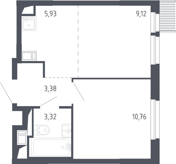 2-комнатная квартира с полной отделкой, 32.5 м2, 13 этаж, сдача 3 квартал 2023 г., ЖК Мытищи Парк, корпус 2 - объявление 2066463 - фото №1