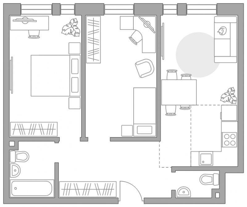 3-комнатная квартира без отделки, 59.1 м2, 2 этаж, сдача 2 квартал 2025 г., ЖК MYPRIORITY Dubrovka, корпус 1 - объявление 1968171 - фото №1