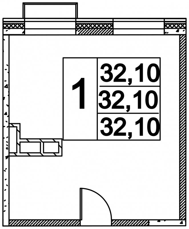 Студия без отделки, 32.1 м2, 14 этаж, дом сдан, ЖК Легендарный Квартал на Березовой  аллее, корпус 3 - объявление 1827134 - фото №1