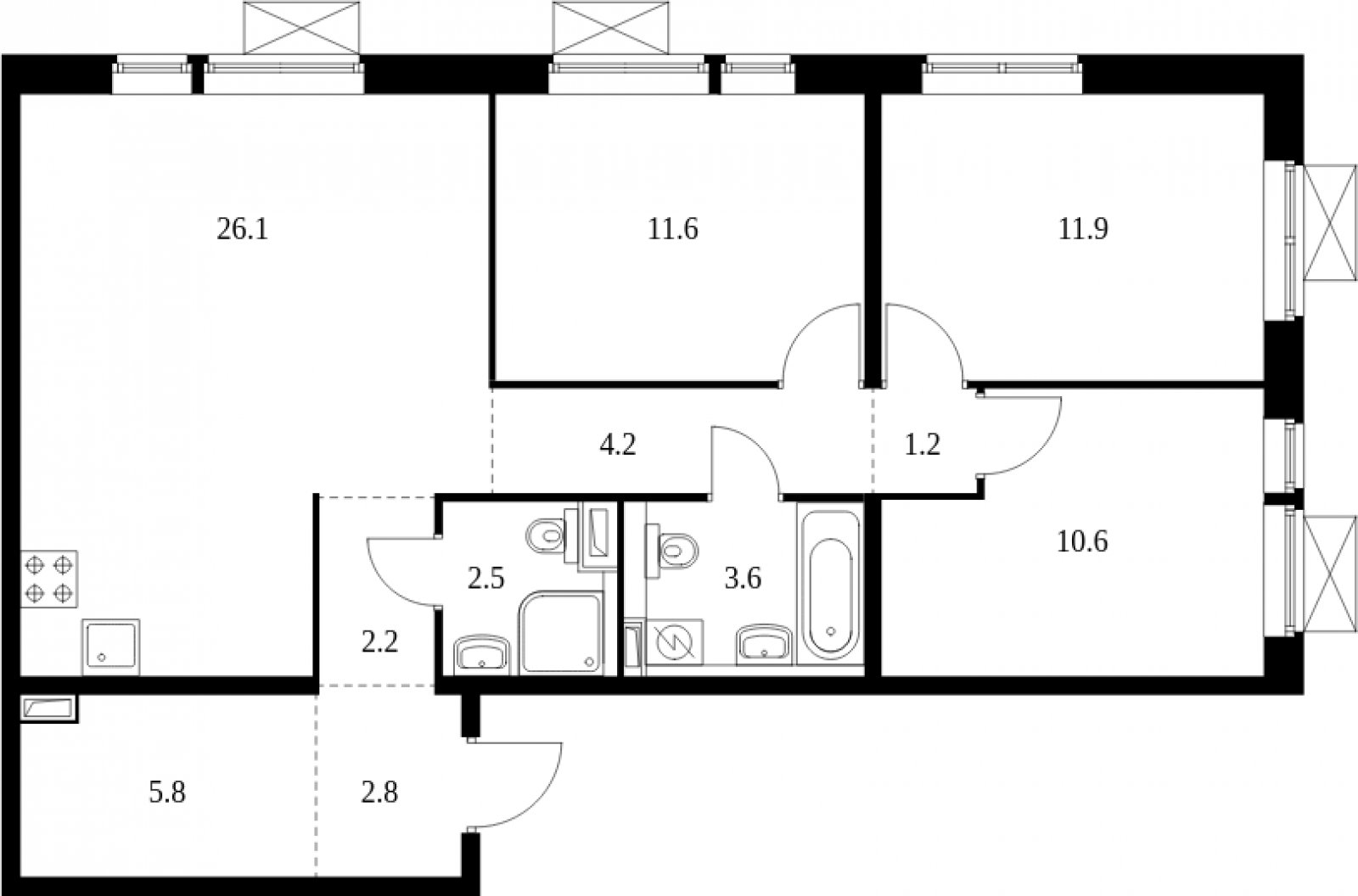 3-комнатная квартира с полной отделкой, 82.5 м2, 8 этаж, сдача 1 квартал 2023 г., ЖК Волжский парк, корпус 2.1 - объявление 2028221 - фото №1