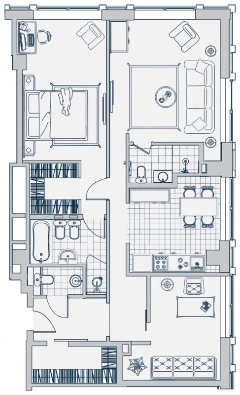 2-комнатные апартаменты без отделки, 113.5 м2, 11 этаж, дом сдан, ЖК Звезды Арбата, корпус 1 - объявление 1211102 - фото №1