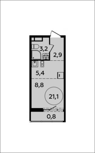Студия с полной отделкой, 21.1 м2, 4 этаж, сдача 2 квартал 2024 г., ЖК Испанские кварталы, корпус 8.2 - объявление 1633581 - фото №1