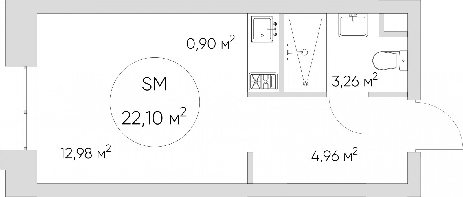 Студия без отделки, 22.1 м2, 12 этаж, дом сдан, ЖК N'ICE LOFT, корпус 1 - объявление 2406296 - фото №1