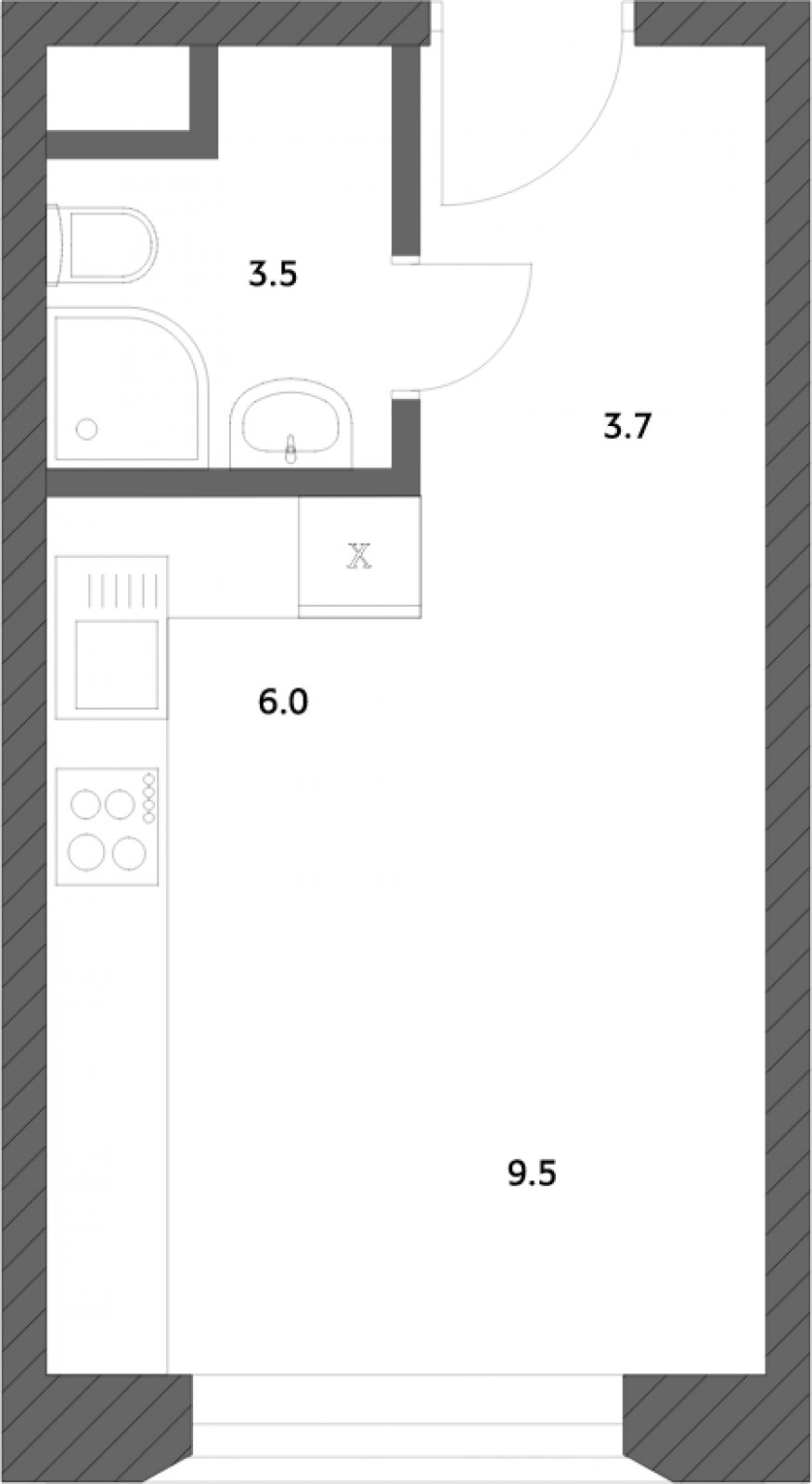 2-комнатная квартира без отделки, 49.26 м2, 2 этаж, дом сдан, ЖК Городские истории, корпус 1 - объявление 2019534 - фото №1