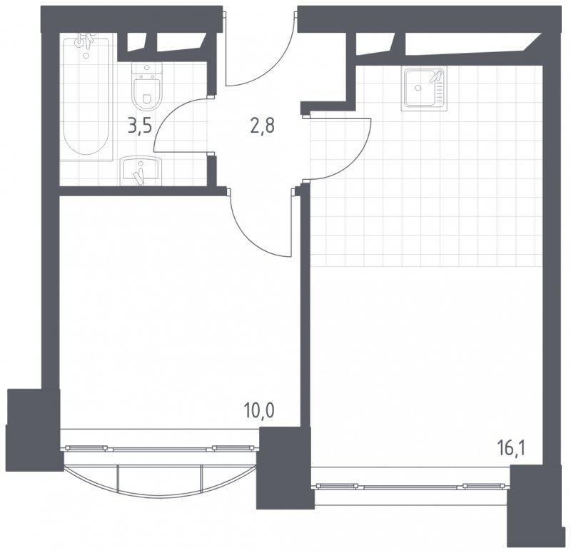 1-комнатная квартира с полной отделкой, 32.4 м2, 2 этаж, сдача 3 квартал 2022 г., ЖК Новоданиловская 8, корпус 3 - объявление 1753559 - фото №1