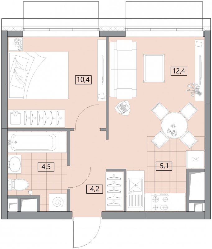 2-комнатная квартира (евро) без отделки, 36.65 м2, 10 этаж, сдача 2 квартал 2022 г., ЖК Вестердам, корпус 3 - объявление 1522186 - фото №1