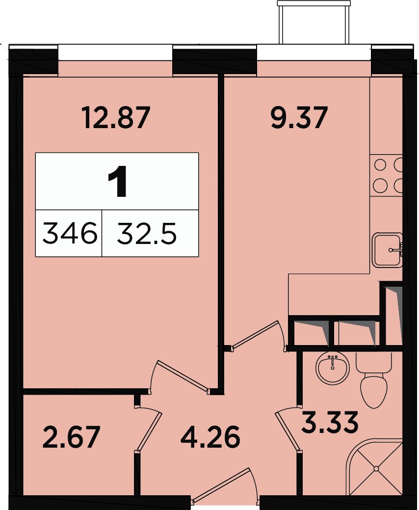 1-комнатные апартаменты без отделки, 31 м2, 15 этаж, дом сдан, ЖК Легендарный Квартал на Березовой  аллее, корпус 1 - объявление 2349099 - фото №1