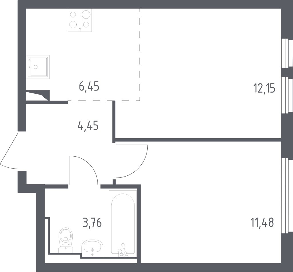 2-комнатная квартира с полной отделкой, 38.29 м2, 13 этаж, сдача 1 квартал 2025 г., ЖК Остафьево, корпус 17 - объявление 2000979 - фото №1