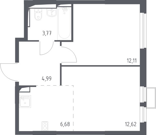 2-комнатная квартира с полной отделкой, 40.2 м2, 6 этаж, сдача 4 квартал 2024 г., ЖК Остафьево, корпус 13 - объявление 2067798 - фото №1