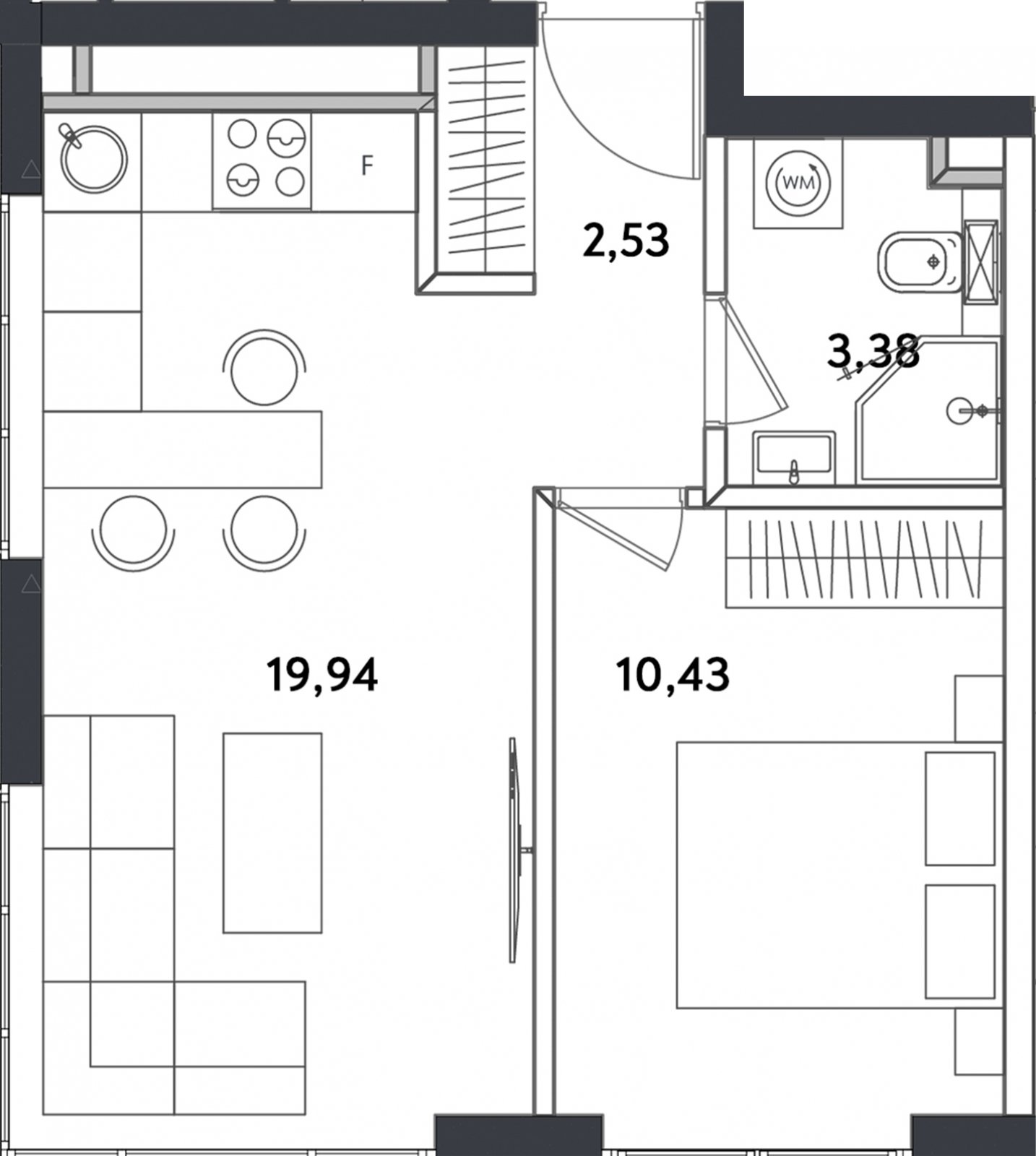 2-комнатные апартаменты с полной отделкой, 37.01 м2, 12 этаж, сдача 4 квартал 2024 г., ЖК Измайловский парк, корпус 1 - объявление 2344379 - фото №1