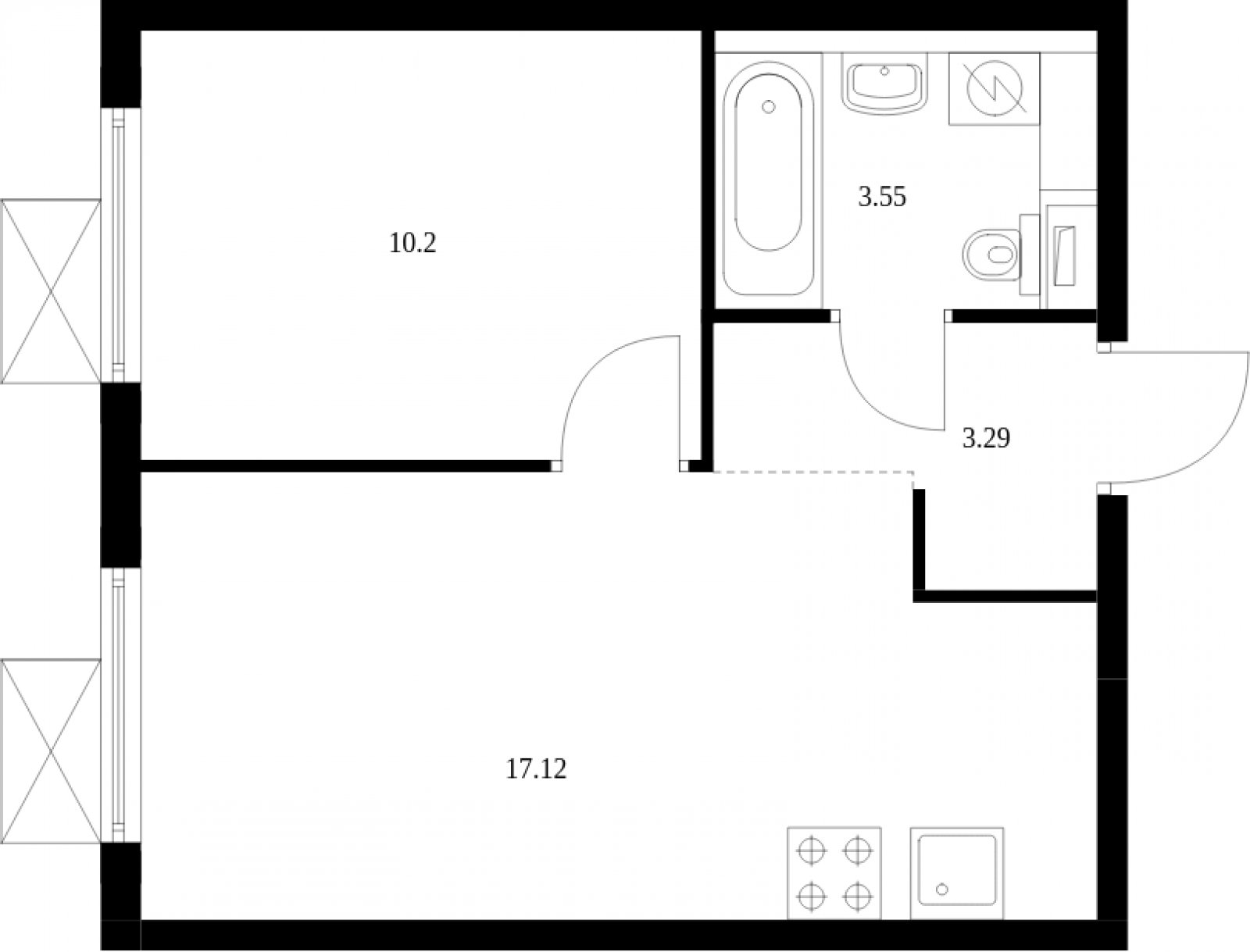 1-комнатная квартира с полной отделкой, 34.16 м2, 5 этаж, сдача 2 квартал 2025 г., ЖК Середневский лес, корпус 4.1 - объявление 2040135 - фото №1