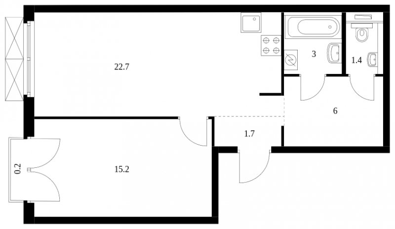 1-комнатная квартира с полной отделкой, 50.4 м2, 3 этаж, сдача 3 квартал 2023 г., ЖК Западный порт, корпус 2.2.2 - объявление 1782841 - фото №1