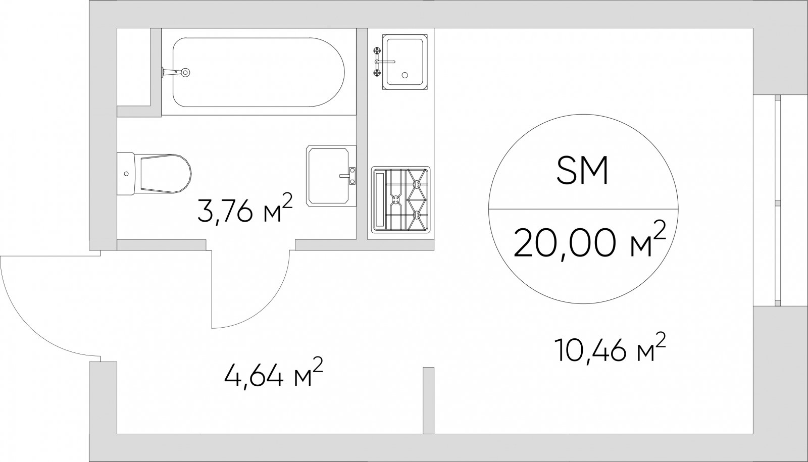 Студия без отделки, 20 м2, 20 этаж, дом сдан, ЖК N'ICE LOFT, корпус 1 - объявление 2415773 - фото №1