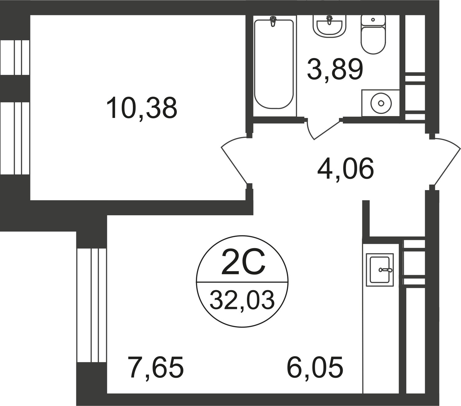 2-комнатная квартира с полной отделкой, 31.5 м2, 2 этаж, дом сдан, ЖК Люберцы, корпус 66 - объявление 2333223 - фото №1