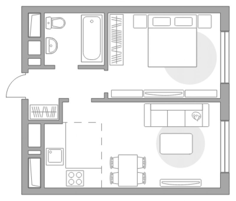 2-комнатная квартира (евро) без отделки, 32.9 м2, 18 этаж, сдача 2 квартал 2023 г., ЖК Инновация, корпус 5 - объявление 1885956 - фото №1