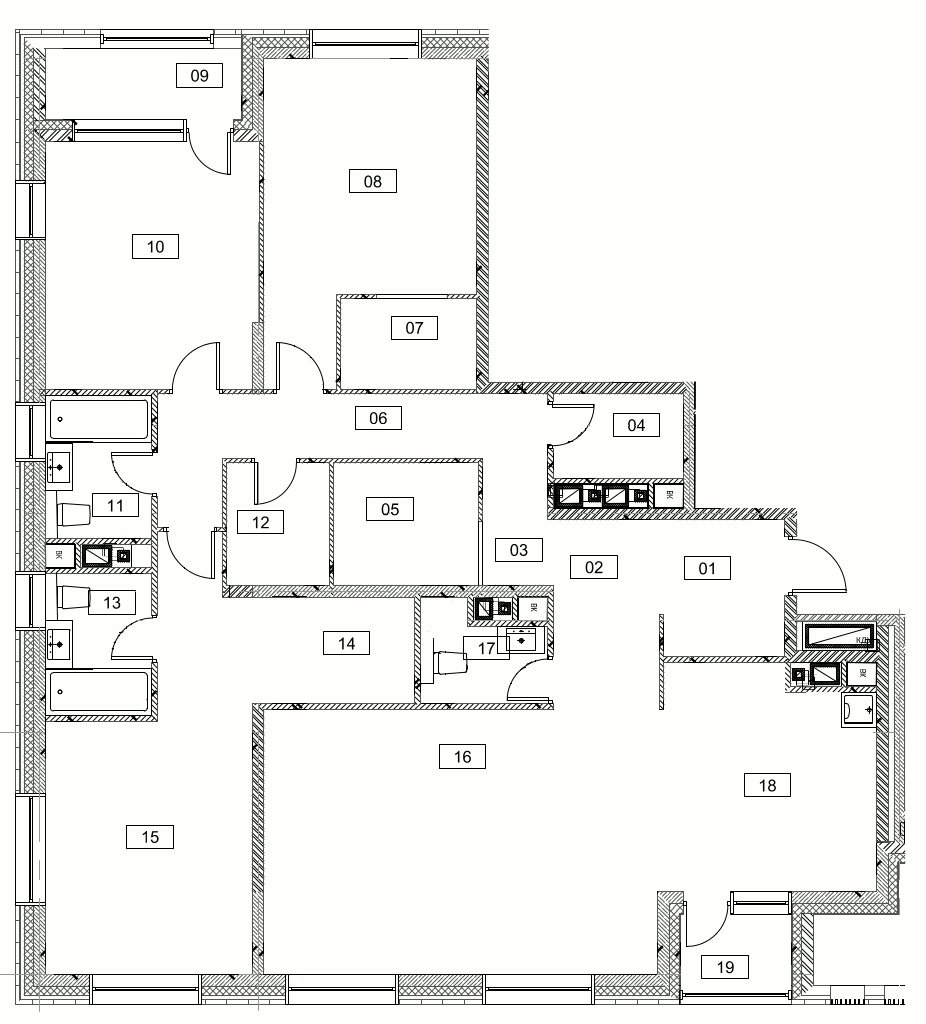 4-комнатная квартира без отделки, 151.7 м2, 19 этаж, дом сдан, ЖК Серебряный фонтан, корпус 3 - объявление 1982814 - фото №1