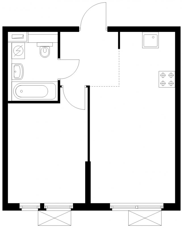 1-комнатная квартира с полной отделкой, 36.3 м2, 7 этаж, сдача 1 квартал 2025 г., ЖК Середневский лес, корпус 3.2 - объявление 1848821 - фото №1