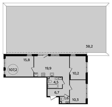 3-комнатная квартира с полной отделкой, 107.2 м2, 2 этаж, дом сдан, ЖК Испанские кварталы, корпус 8.2 - объявление 2052258 - фото №1