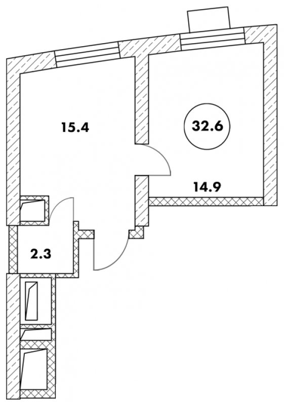1-комнатные апартаменты 32.6 м2, 2 этаж, дом сдан, ЖК Флотилия, корпус 4 - объявление 1952675 - фото №1