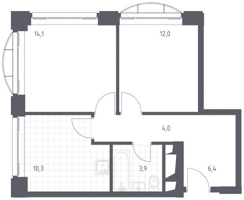 2-комнатная квартира с полной отделкой, 50.7 м2, 7 этаж, сдача 4 квартал 2022 г., ЖК Новоданиловская 8, корпус 2 - объявление 1573096 - фото №1