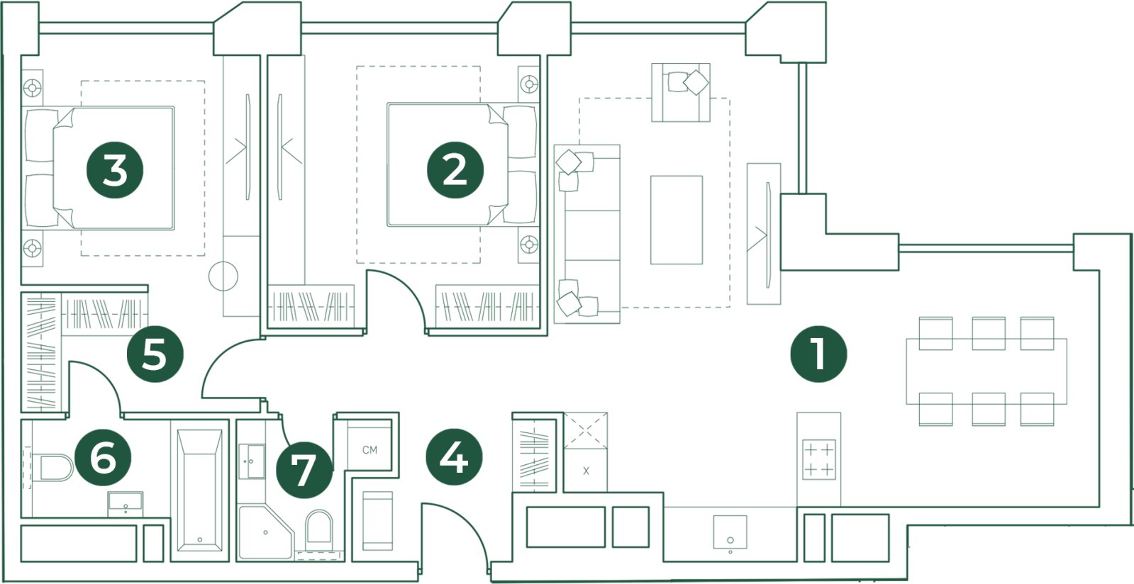 3-комнатная квартира (евро) с полной отделкой, 84.5 м2, 31 этаж, дом сдан, ЖК Эко-квартал VERY, корпус 2 - объявление 2397421 - фото №1