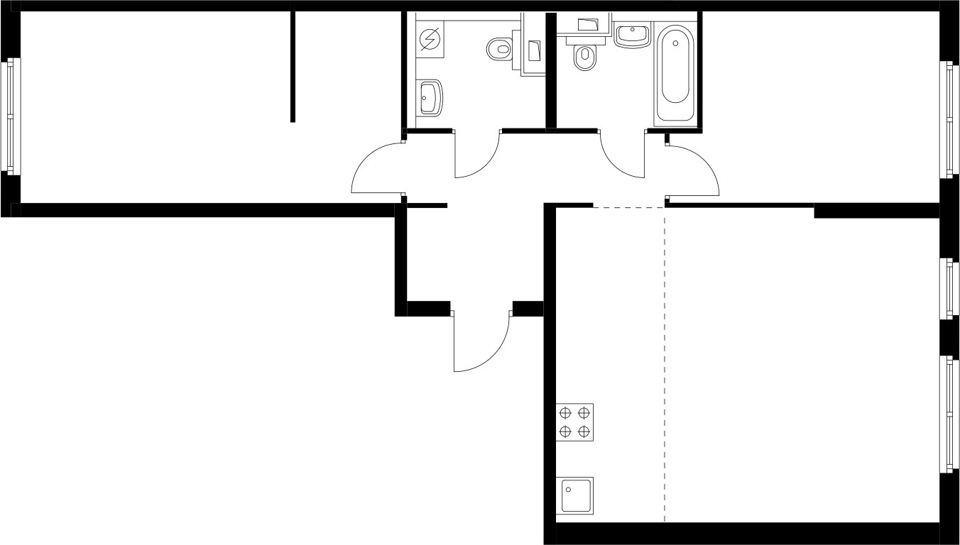 2-комнатная квартира с полной отделкой, 72.6 м2, 1 этаж, дом сдан, ЖК Шереметьевский, корпус 8,9,10 - объявление 2367752 - фото №1