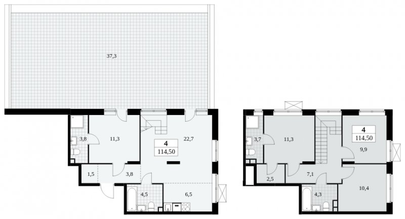 4-комнатная квартира с полной отделкой, 114.5 м2, 2 этаж, сдача 3 квартал 2024 г., ЖК Прокшино, корпус 6.5 - объявление 2052263 - фото №1