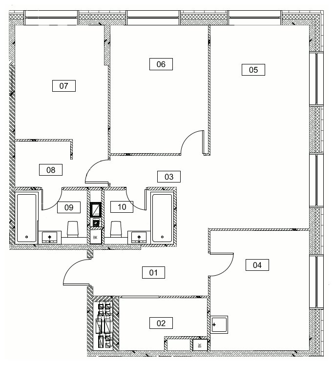3-комнатная квартира без отделки, 99.3 м2, 17 этаж, сдача 3 квартал 2023 г., ЖК Серебряный фонтан, корпус 3 - объявление 1785278 - фото №1