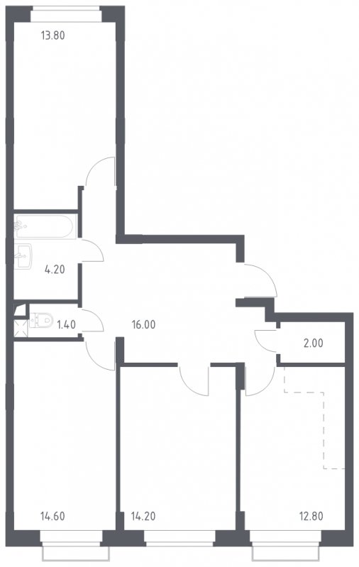 3-комнатная квартира с полной отделкой, 79 м2, 2 этаж, сдача 1 квартал 2023 г., ЖК Алхимово, корпус 3.1 - объявление 1457111 - фото №1