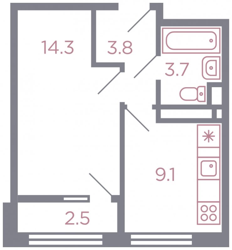1-комнатная квартира без отделки, 32 м2, 6 этаж, дом сдан, ЖК Миниполис Серебрица, корпус 1 - объявление 1806907 - фото №1