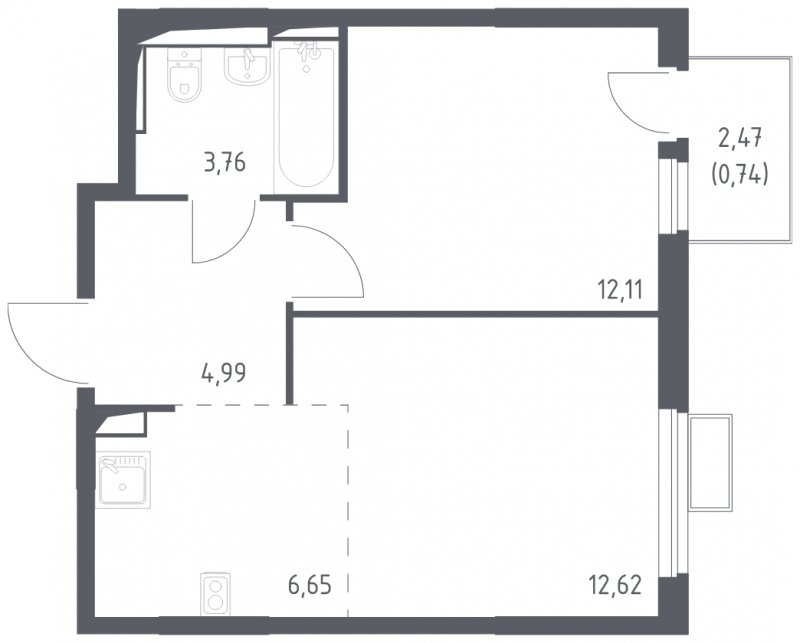 2-комнатная квартира с полной отделкой, 40.87 м2, 9 этаж, сдача 4 квартал 2024 г., ЖК Остафьево, корпус 13 - объявление 1827880 - фото №1