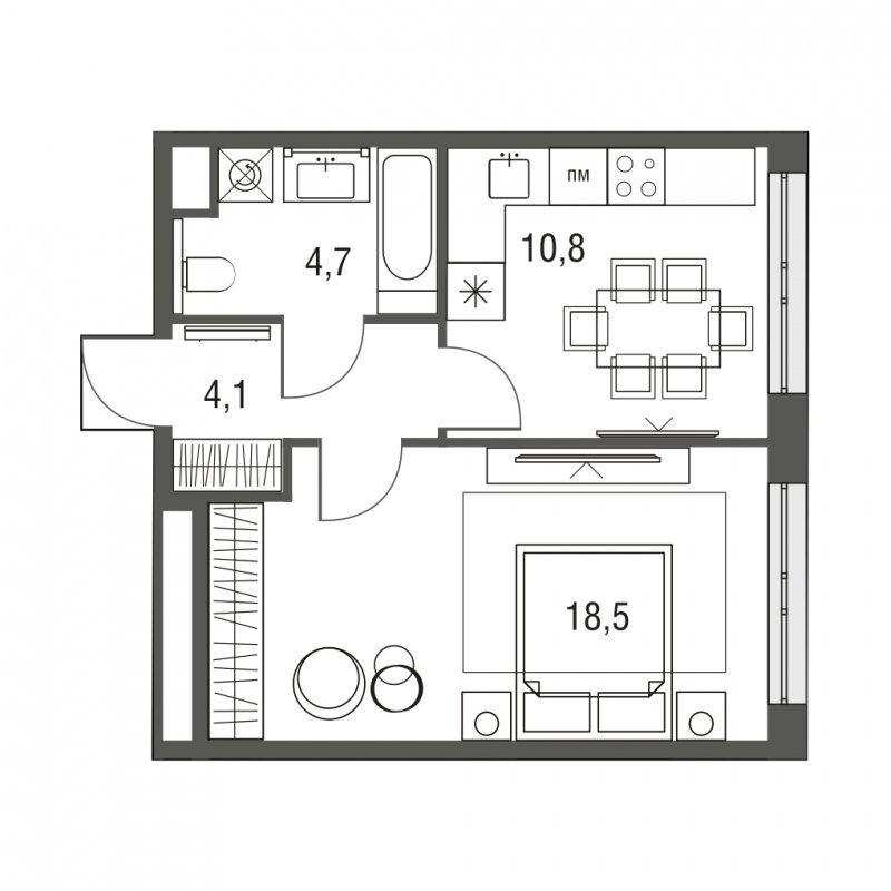 1-комнатная квартира с частичной отделкой, 38.1 м2, 3 этаж, сдача 1 квартал 2024 г., ЖК Сиреневый Парк, корпус 32 - объявление 2291678 - фото №1