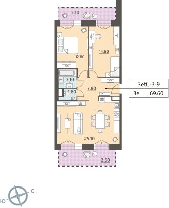 4-комнатная квартира 101.8 м2, 3 этаж, сдача 4 квартал 2023 г., ЖК ЗИЛАРТ, корпус 15 - объявление 2233383 - фото №1